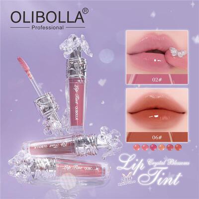 爆款水晶花朵Luminous Lip Gloss玻璃唇蜜持久保湿滋润PLUMP