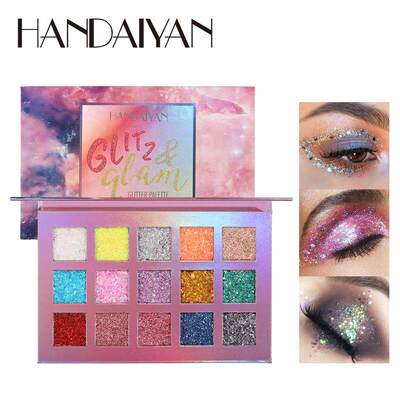15 Shades Shimmer Eyeshadow Palette 欧美风夜店闪亮持妆眼影盘