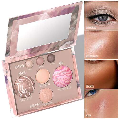 7 Colors Shimmer Contour Palette 七色珠光高光腮红眼影修容盘