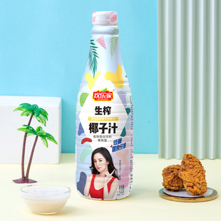 欢乐家果肉椰子汁1.25kg*2瓶椰肉生榨椰子汁植物蛋白椰汁椰奶饮料