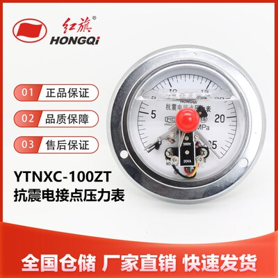 厂家直销 红旗仪表 抗耐震磁助式电接点压力表 YTNXC-100ZT