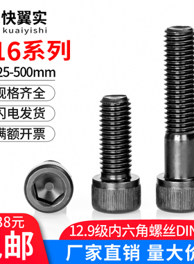 12.9级内六角螺丝M16*25/30/40/50/60/70-500杯头螺栓圆柱头螺钉