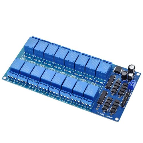 16路继电器模块光耦隔离高低电平触发PLC控制板5V12V继电器