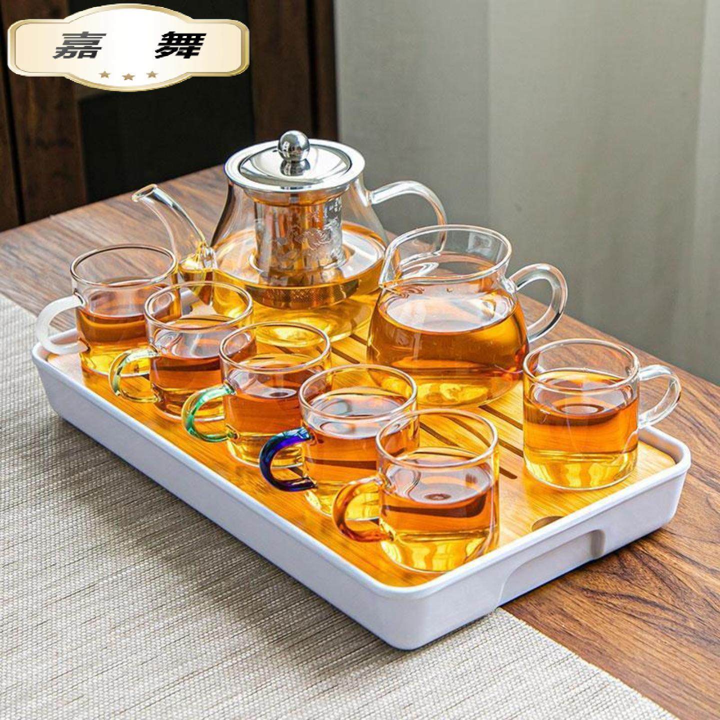 耐热玻璃功夫茶具套装家用泡茶器透明茶杯带把红茶壶办公茶壶,餐饮具,功夫茶具,淘宝优惠券,粉丝福利购,淘宝优惠卷