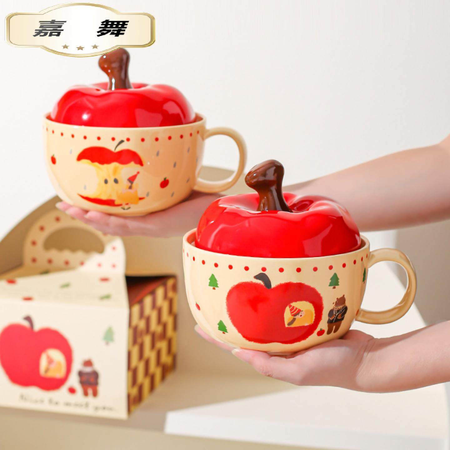 创意陶瓷碗高颜值网红带盖勺泡面碗女生闺蜜伴手礼圣诞节礼物,餐饮具,泡面碗,淘宝优惠券,粉丝福利购,淘宝优惠卷