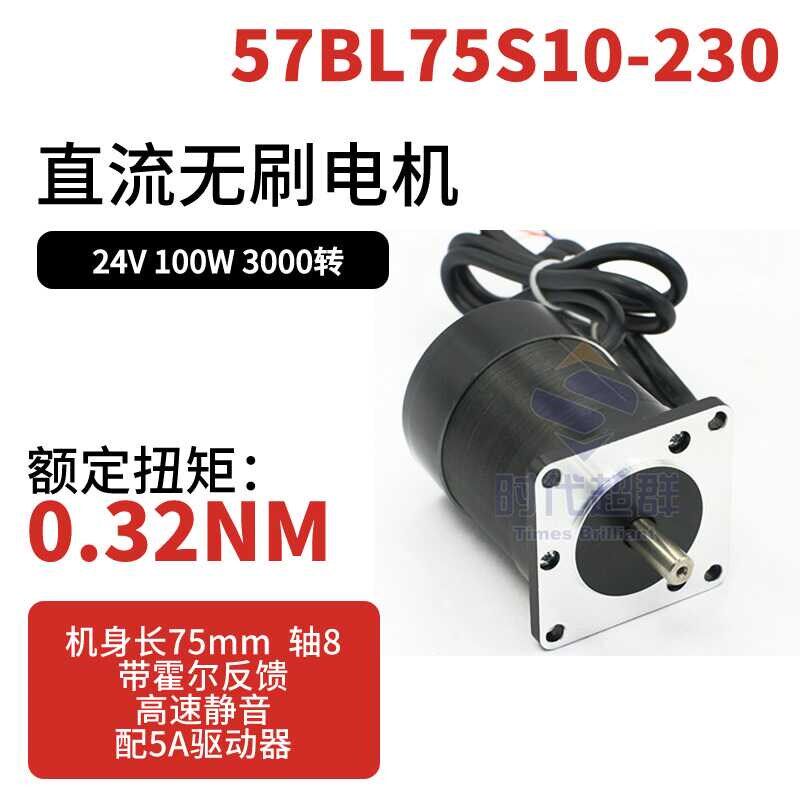 时代超群57直流无刷电机57BL75S10-230TF9配套驱动器24V100W3000R