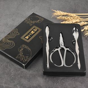 不锈钢吃蟹工具蟹八件品蟹套装蟹勺叉蟹钳剪大闸蟹海鲜工具剥壳器