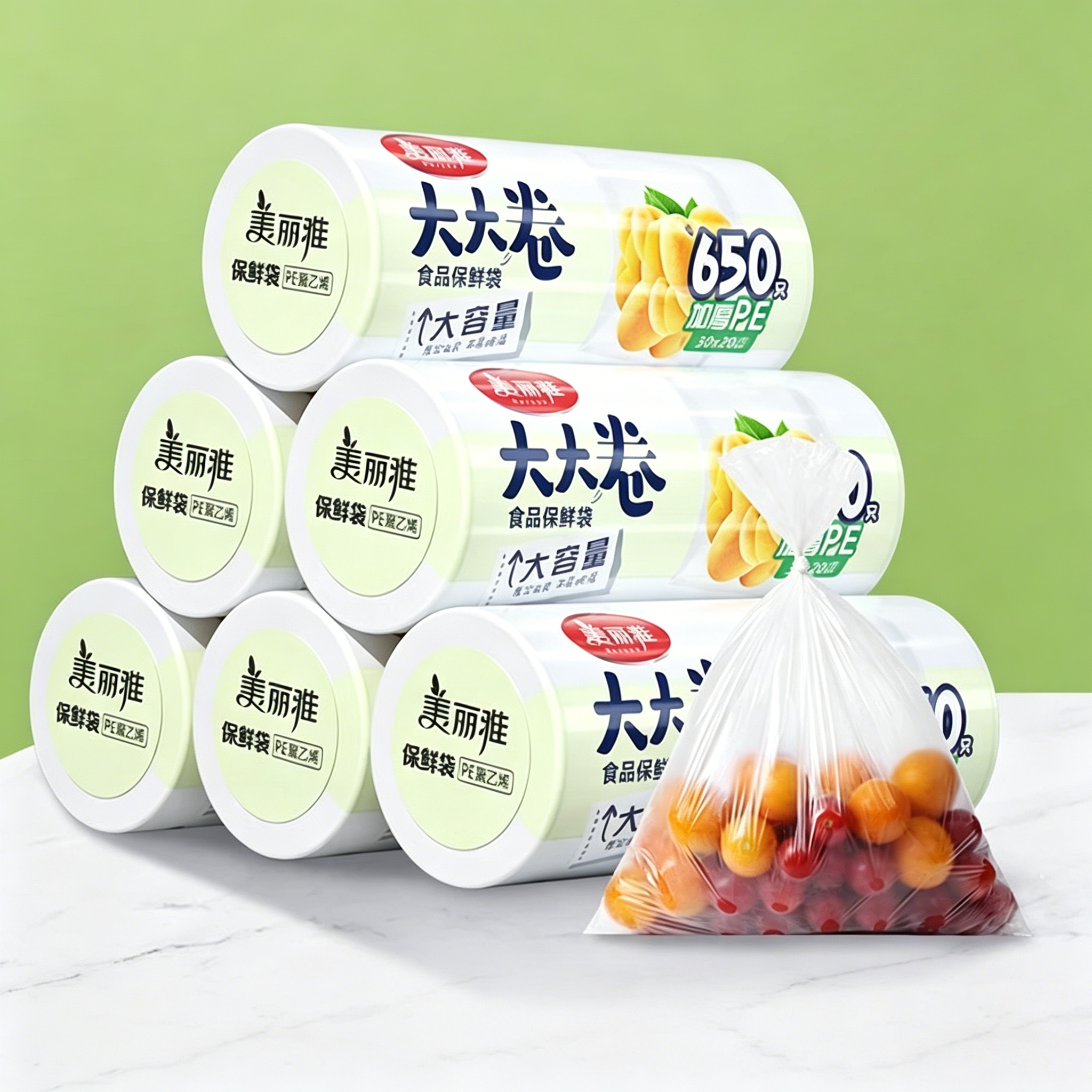 美丽雅大大卷加厚食品级保鲜袋