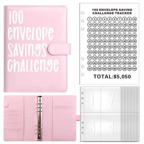 100 EnvelopeChallenge 100天情侣挑战省钱储蓄本活页存钱手账本