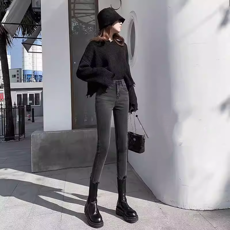 牛仔烟管裤女2026春季新