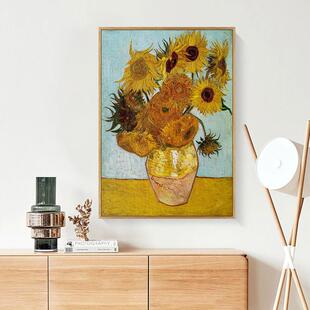 梵高装饰挂画世界名画复制品星空星月夜麦田的丰收向日葵墙画油画