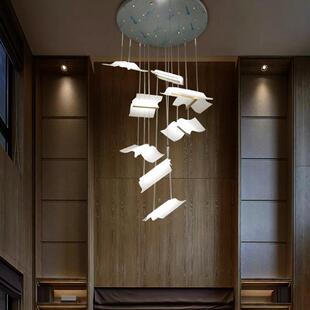 创意书本吊灯大型售楼部沙盘个性艺术书页造型非标酒店大堂灯定制