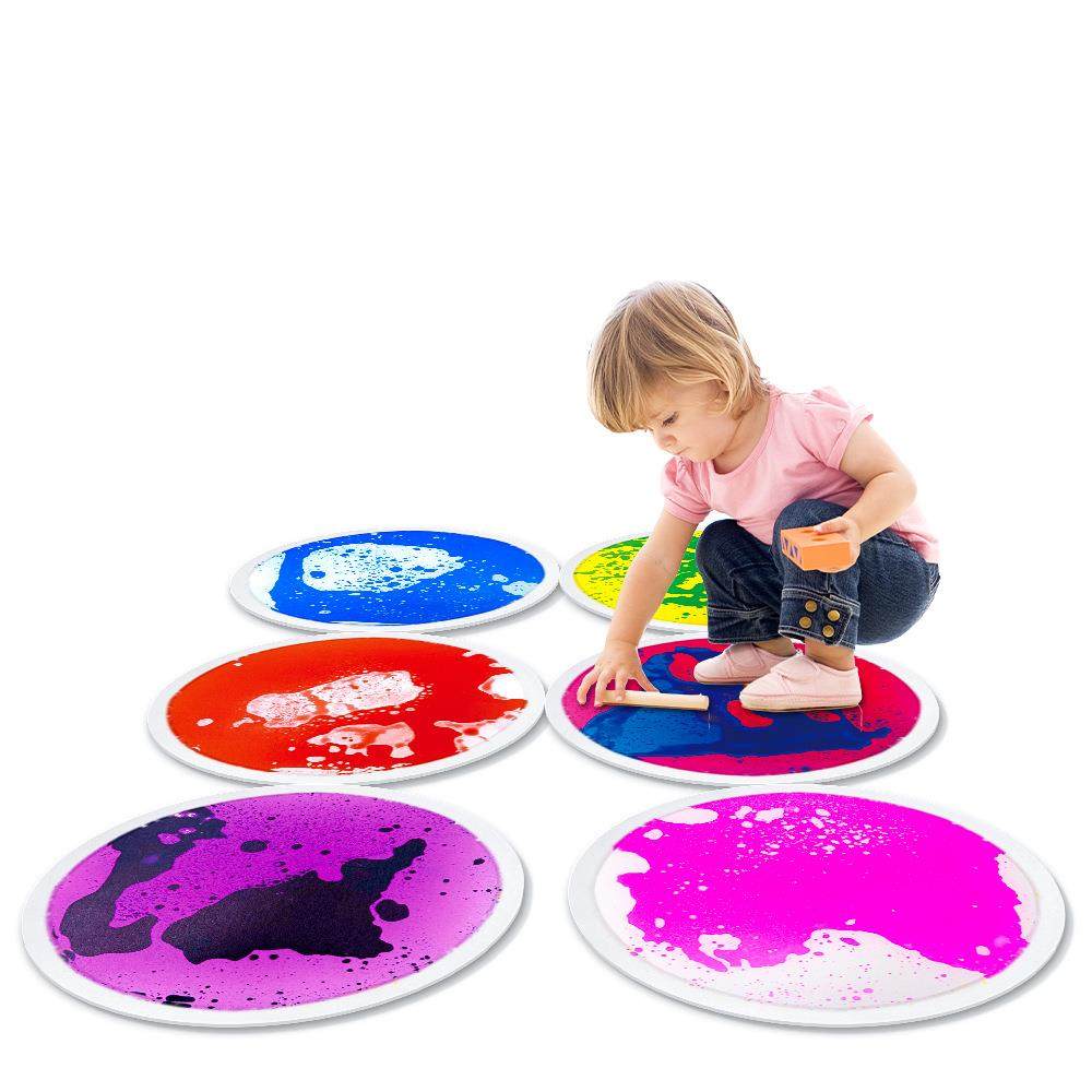 多尺寸圆形液体感官垫流动地板卧室儿童房酒吧展厅益智拼图地板,家装主材,PVC地板,淘宝优惠券,粉丝福利购,淘宝优惠卷