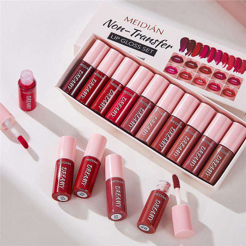 10Pcs Non-Stick Cup Lip Gloss Set 不沾杯唇釉 持久锁色