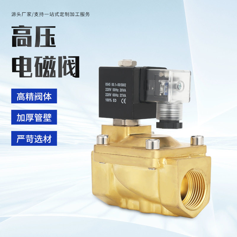 宝达灵先导式高压BDL-SLP-25黄铜螺纹常闭型液用气用一寸电磁阀