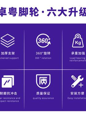 1脚.向5寸插杆尼龙双轮五星办公椅轮椅镀铬脚轮TPR大班椅双万静音