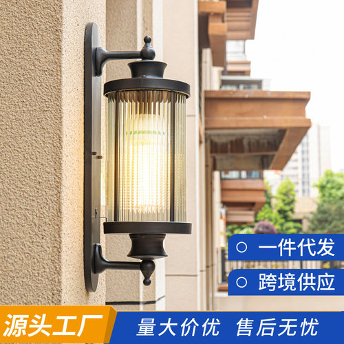 户外防水壁灯新中式室外过道墙壁灯花园走廊阳台庭院简约太阳能