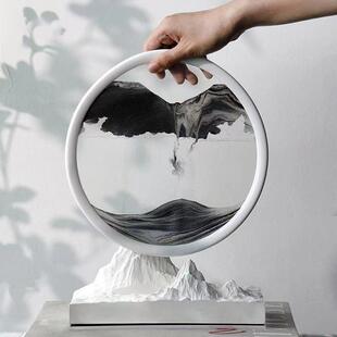 创意沙扩画漏香石香薰摆膏件香薰精油石摆件玻璃沙高级感家流沙画