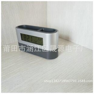 多能办公笔功筒钟 万钟年历子 创意莆田电子电钟-891 LCD电子时钟