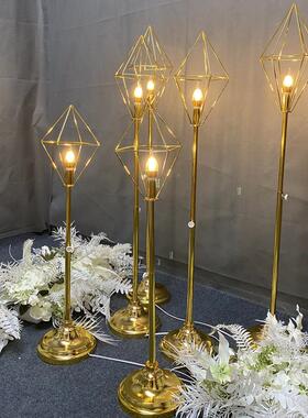 婚庆道具镀金CFO色钻石路引灯婚T台舞台布置摆件皇礼钻石冠灯路电