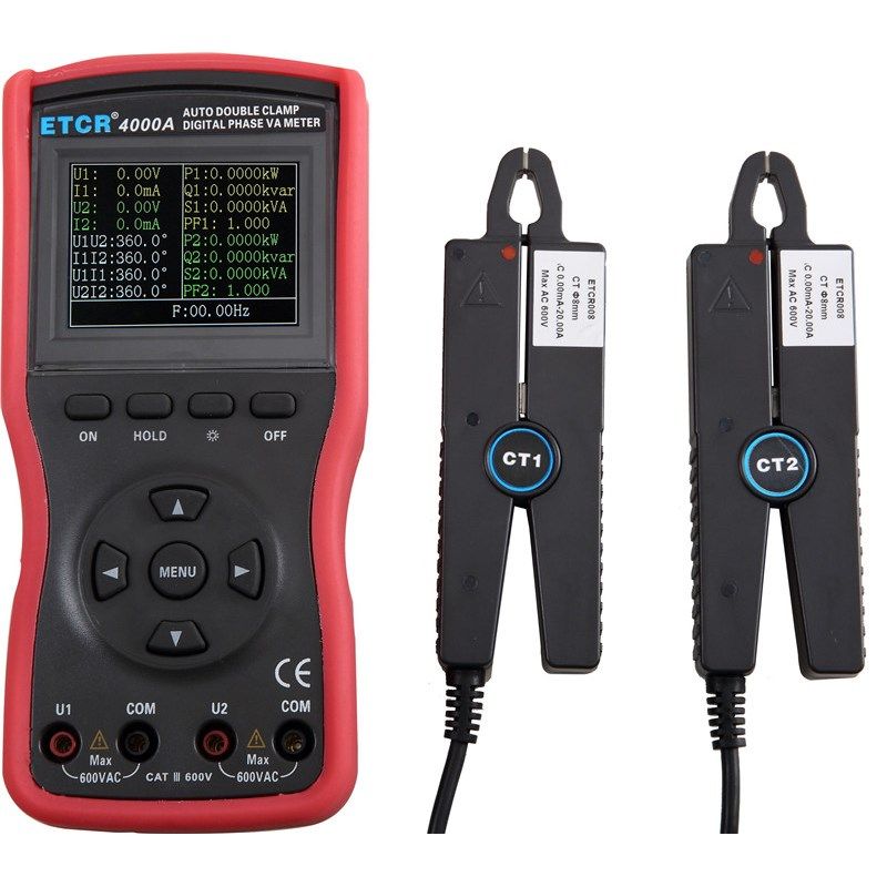 【广州铱泰】ETCR4000A智能型双钳数字相位伏安表 连接电脑 彩屏