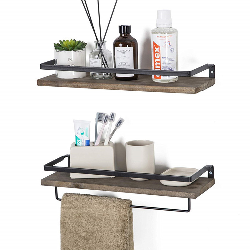 悬浮墙上置物架木质浮动架浴室储物架厨房客厅隔板卫浴收纳壁挂式