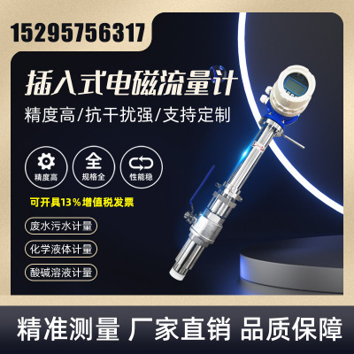 插入式电磁流量计液体污水自来水电子数显dn200/250/300/350/400