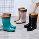 水靴厨房高筒女士春秋水鞋 短筒成人雨靴中筒防滑防水胶鞋 女式 雨鞋