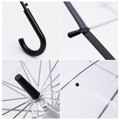 加厚透明伞加固抗风长柄伞定制自动色伞广告伞礼品透明直杆雨伞
