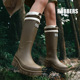 加绒加厚保暖胶鞋 雨靴户外中筒防水鞋 束口水靴 女时尚 高筒雨鞋