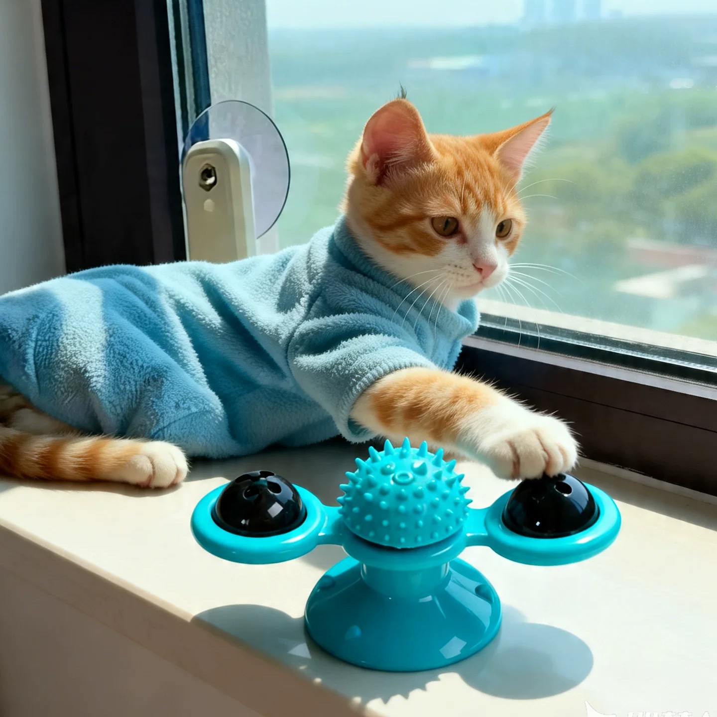猫咪玩具旋转风车逗猫棒蹭痒磨牙
