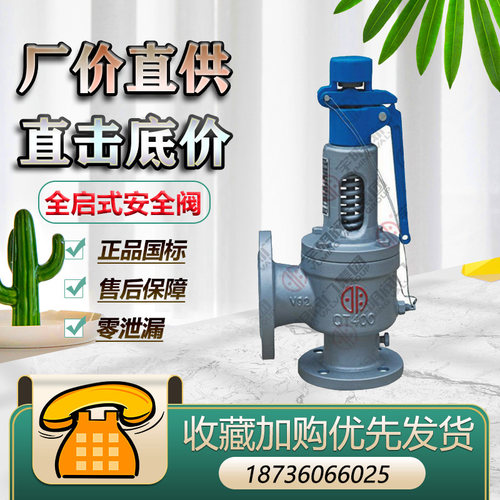 宇明铸铁安全阀A48Y-16Q弹簧全启式锅炉蒸汽安全阀DN25 32 40 50