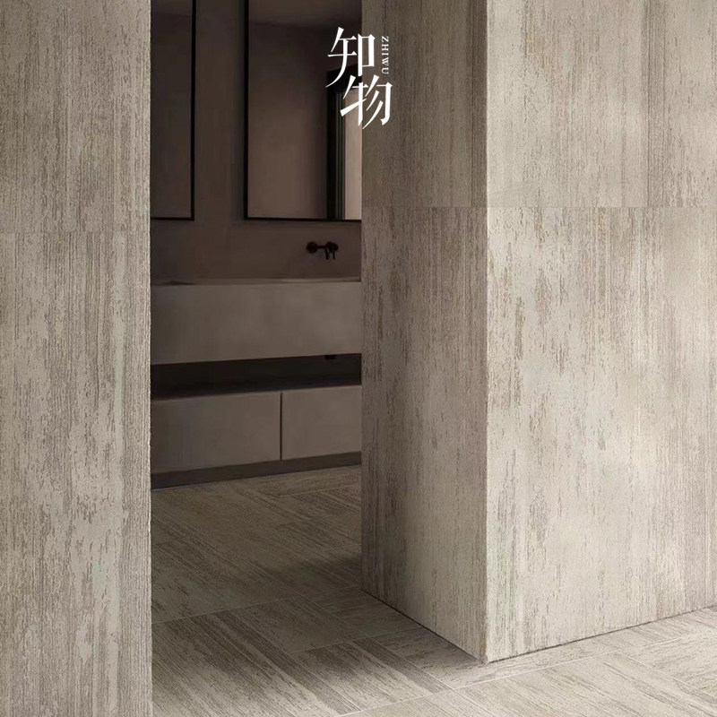 自然返璞仿古砖法式复古瓷砖客餐厅民宿地砖卫生间墙砖做旧洞石纹