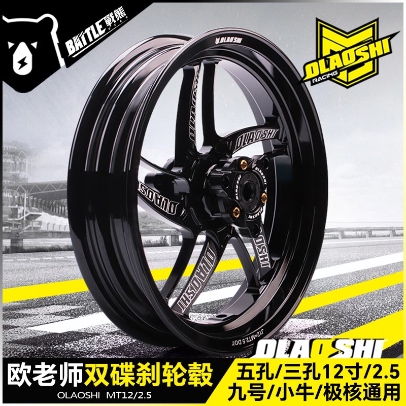欧老师12寸幻影双碟刹轮毂九号E/N猎户座MAX改装小牛U2/N1S前钢圈