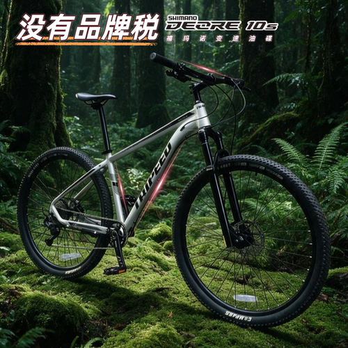 超轻全铝合金气压避震油碟山地车