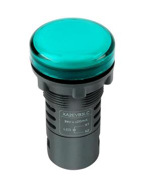 施耐德指示灯22mm绿色24V/XA2-EVB3LC/VM4C电源信号灯LED平头