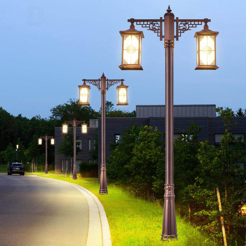 路灯家用院子220v中式花园别墅小区庭院景观超亮室外高杆3米庭院