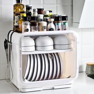 厨房碗架碗筷收纳盒塑料装餐盘箱沥水置物架家用台面放碗碟柜