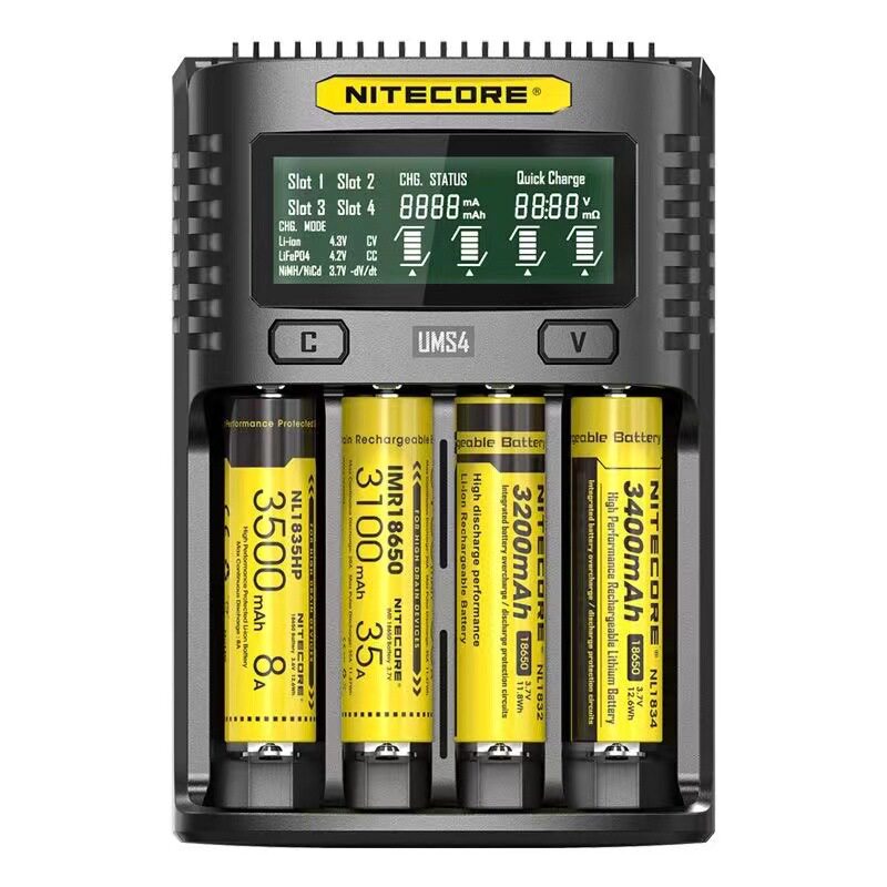 新品NITECORE奈特科尔 UMS2 UMS4快速锂电池26650充电器4槽充电器