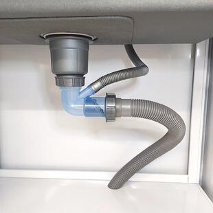 厨房不锈钢双槽下水器洗菜盆下水管50mm水管 水槽下水防堵防臭