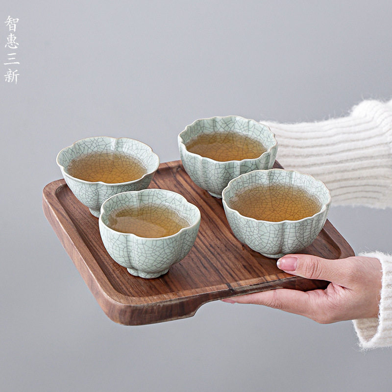 陶瓷茶具汝窑主人杯茶碗汝瓷开片可养功夫茶杯个人杯礼品杯品茗杯图片