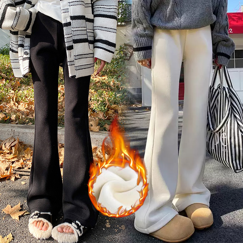 孕妇微喇裤冬季外穿百搭显瘦加绒加厚欧棉绒灯芯绒孕妇托腹长裤子