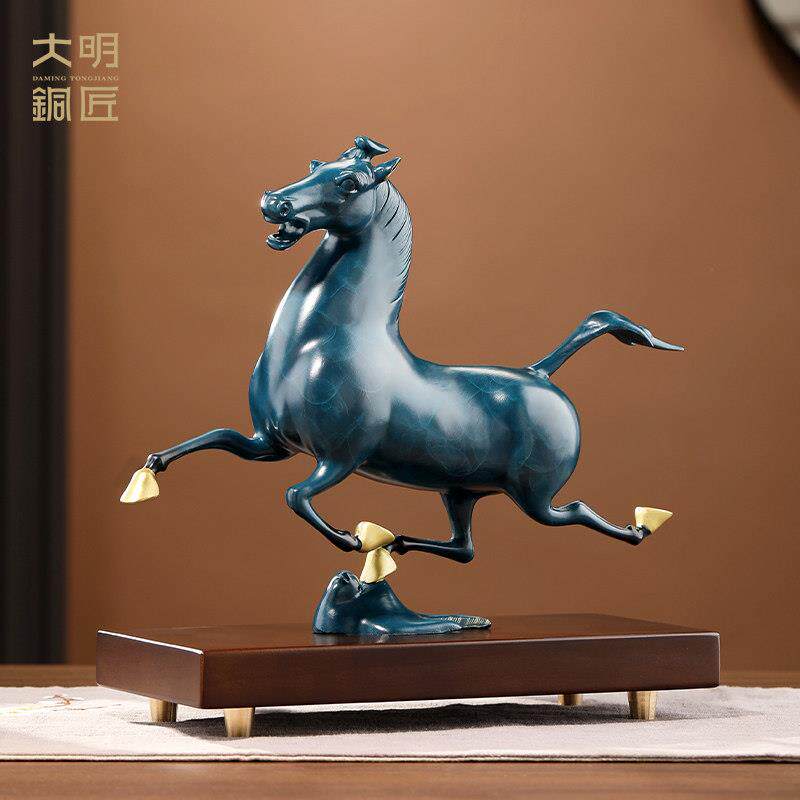 明铜匠马踏飞燕马摆件办公MTFY-020司室领导乔高档铜装饰品公开大