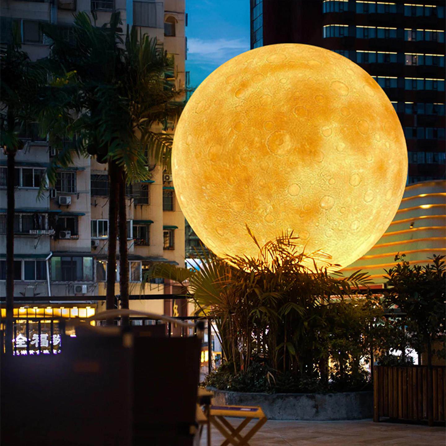 月球灯吊灯D吧创意大号酒星球餐厅装饰灯户造克介月球景圆球外氛