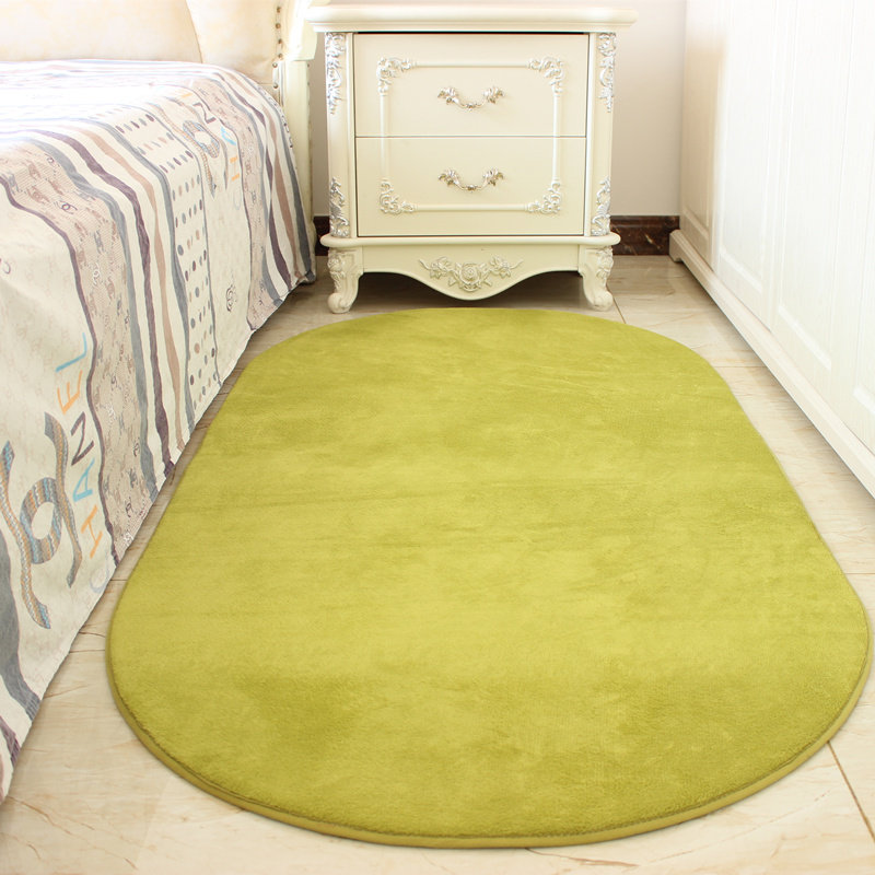可爱椭圆形卧室床边地毯床前毯短毛家用客厅茶几地毯地垫房间定制