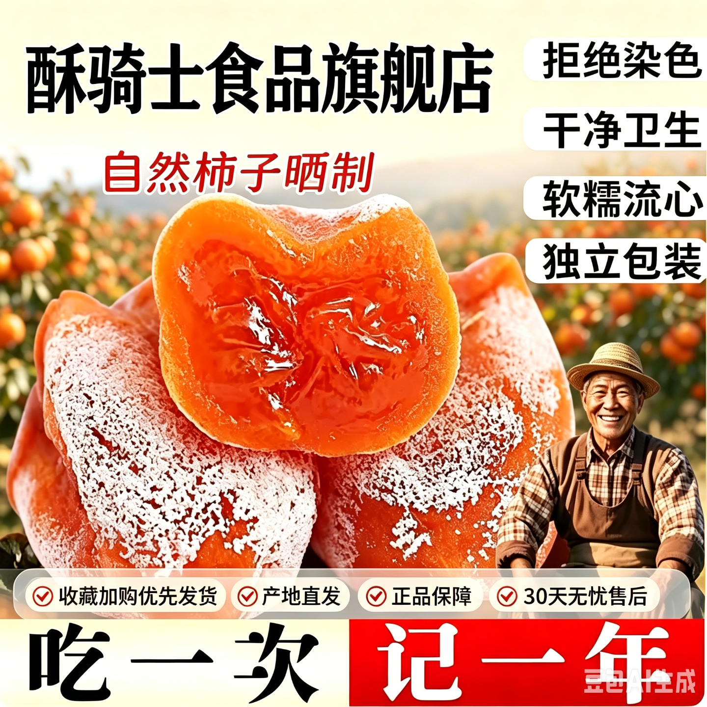 柿饼陕西富平特级官方旗舰店5斤装独立包装流糖心老式干无添加