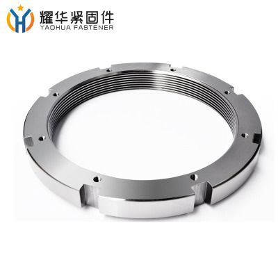 KML/HML56--Tr280*4 锁紧螺母 梯形螺纹圆螺母带锁紧卡扣开槽螺帽