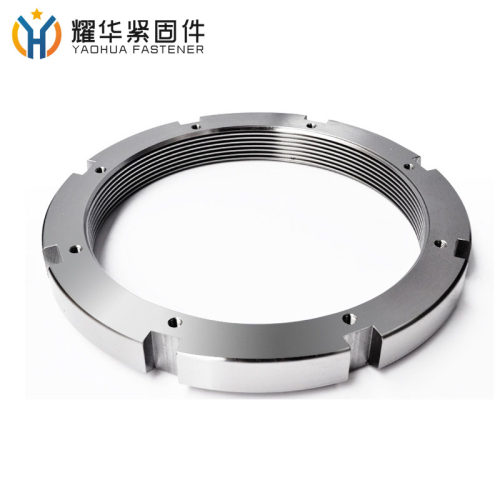KML/HML56--Tr280*4 锁紧螺母 梯形螺纹圆螺母带锁紧卡扣开槽螺帽