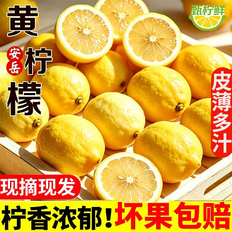 安岳黄柠檬新鲜水果现摘薄皮一级鲜果大果整箱包邮四川奶茶店专用