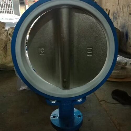 涡轮对夹四氟蝶阀D371F PTFE聚四氟乙烯304不锈钢板耐酸碱腐蚀油